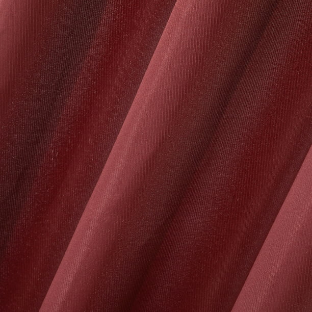 Curtain 4 Piece 84 Inch Maroon Embroidered Lattice Sheer & Twill Weave