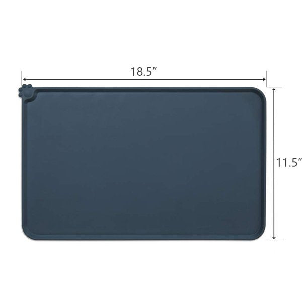 Non Slip Pet Food Bowl Placemat in Gray