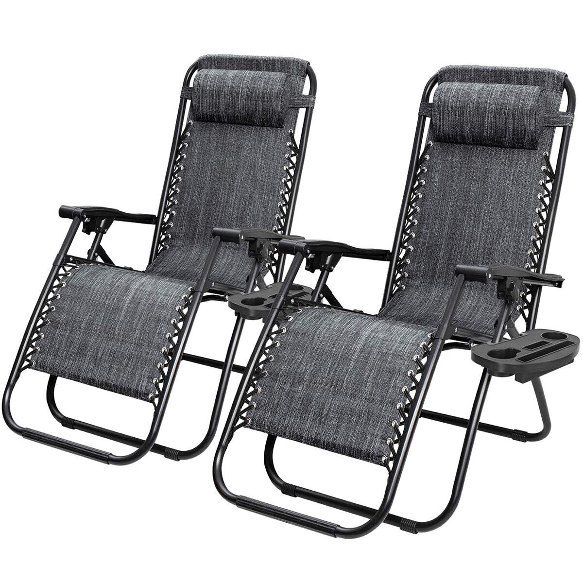 Chairs Recliners Set of 2 in Gray