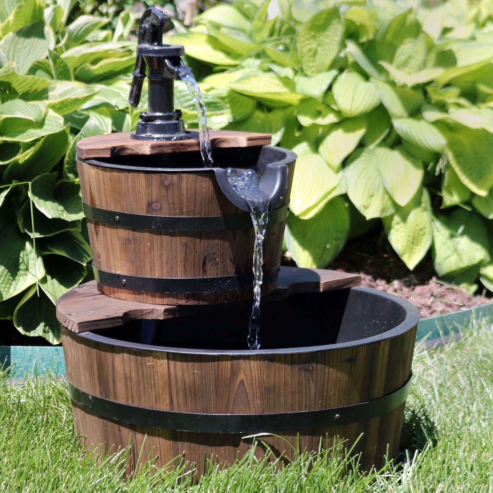 Water Fountain with Hand Pump or Liner in 23 Inches