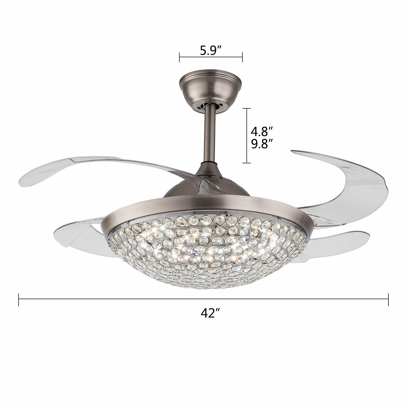 Chandelier Lamp with Remote 42 Inches