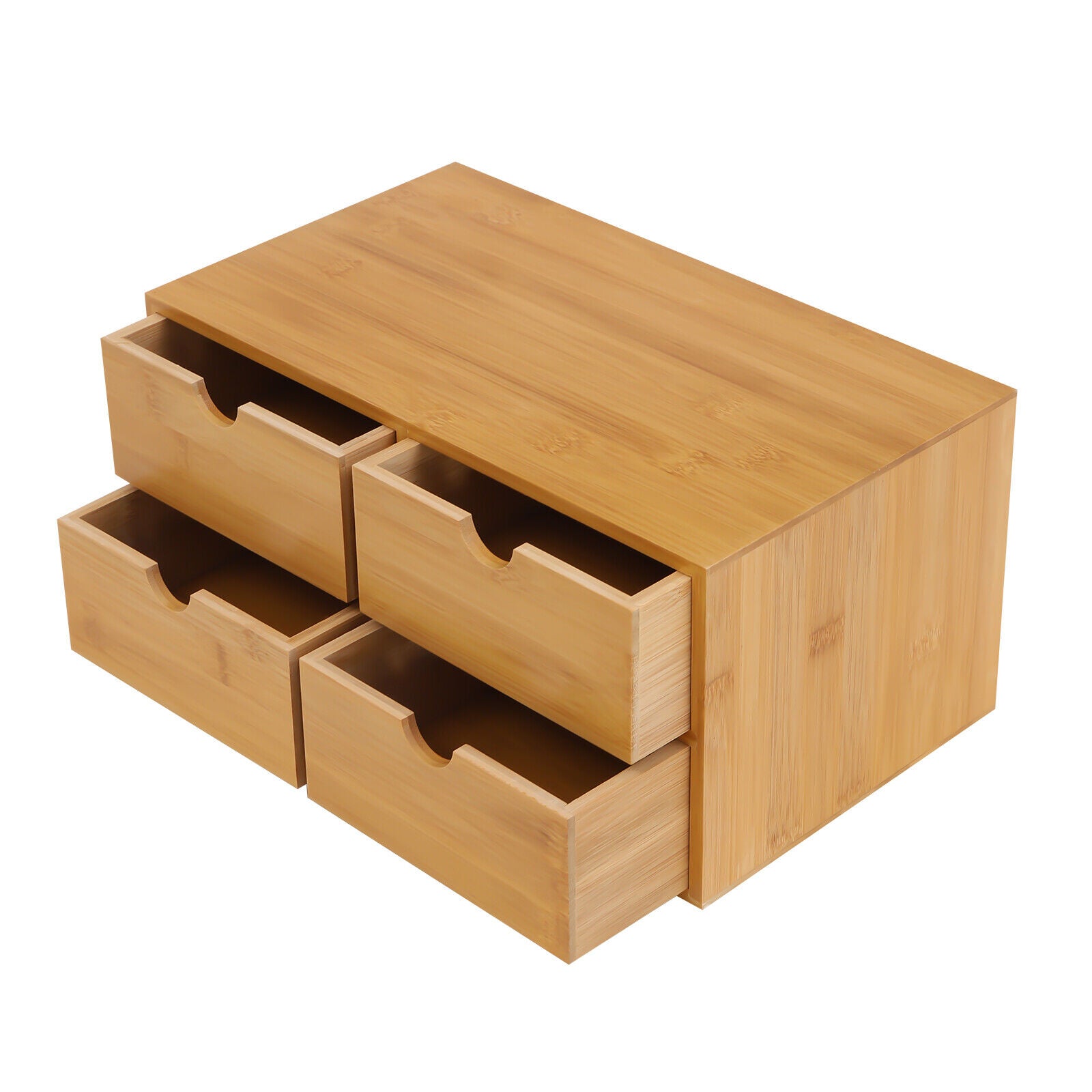 Bamboo Desktop Storage Box with 4 Drawers in Natural Color