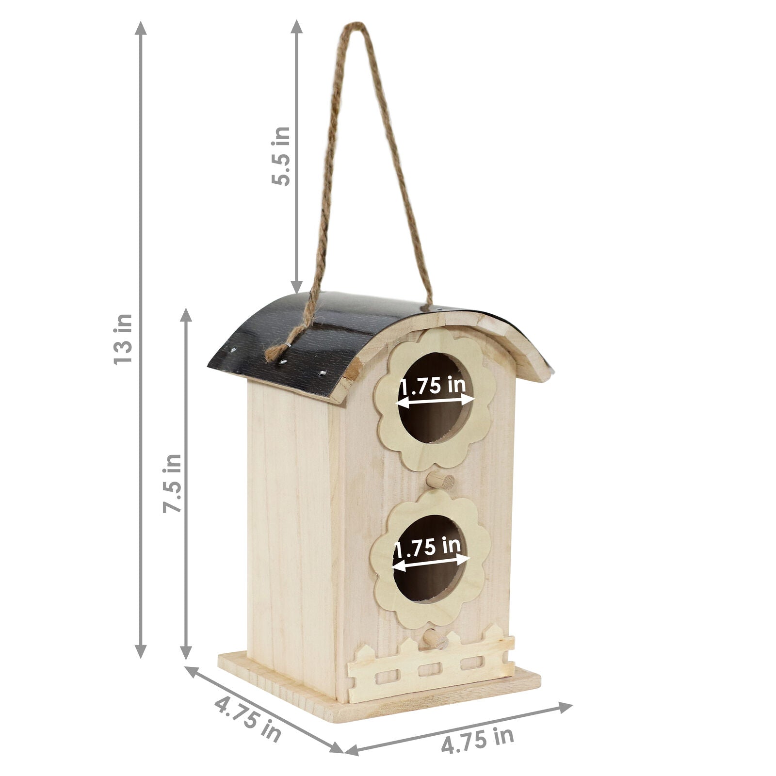 Birdhouse Hanging in 7 Inches Brown