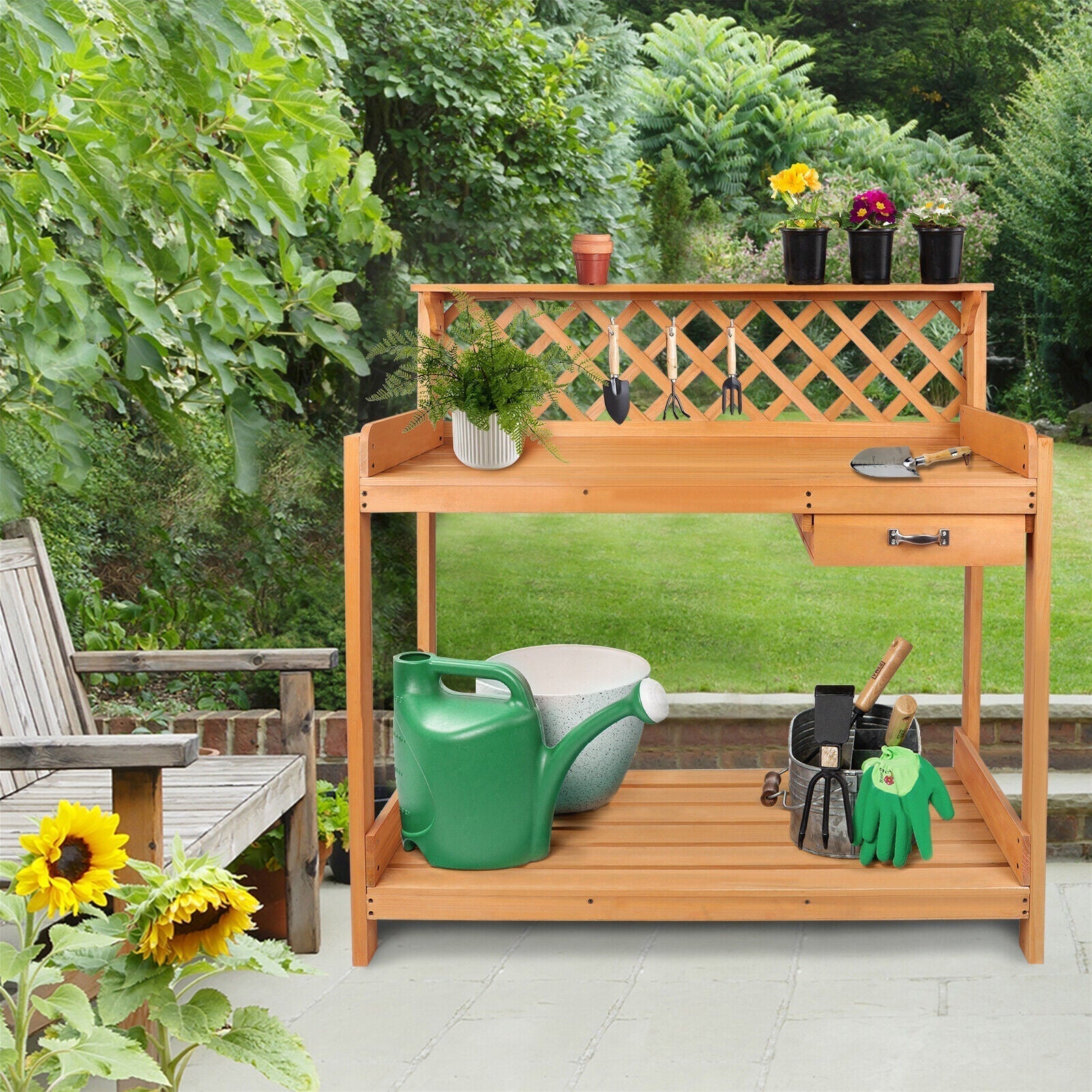 Potting Table Backyard Garden Outdoor