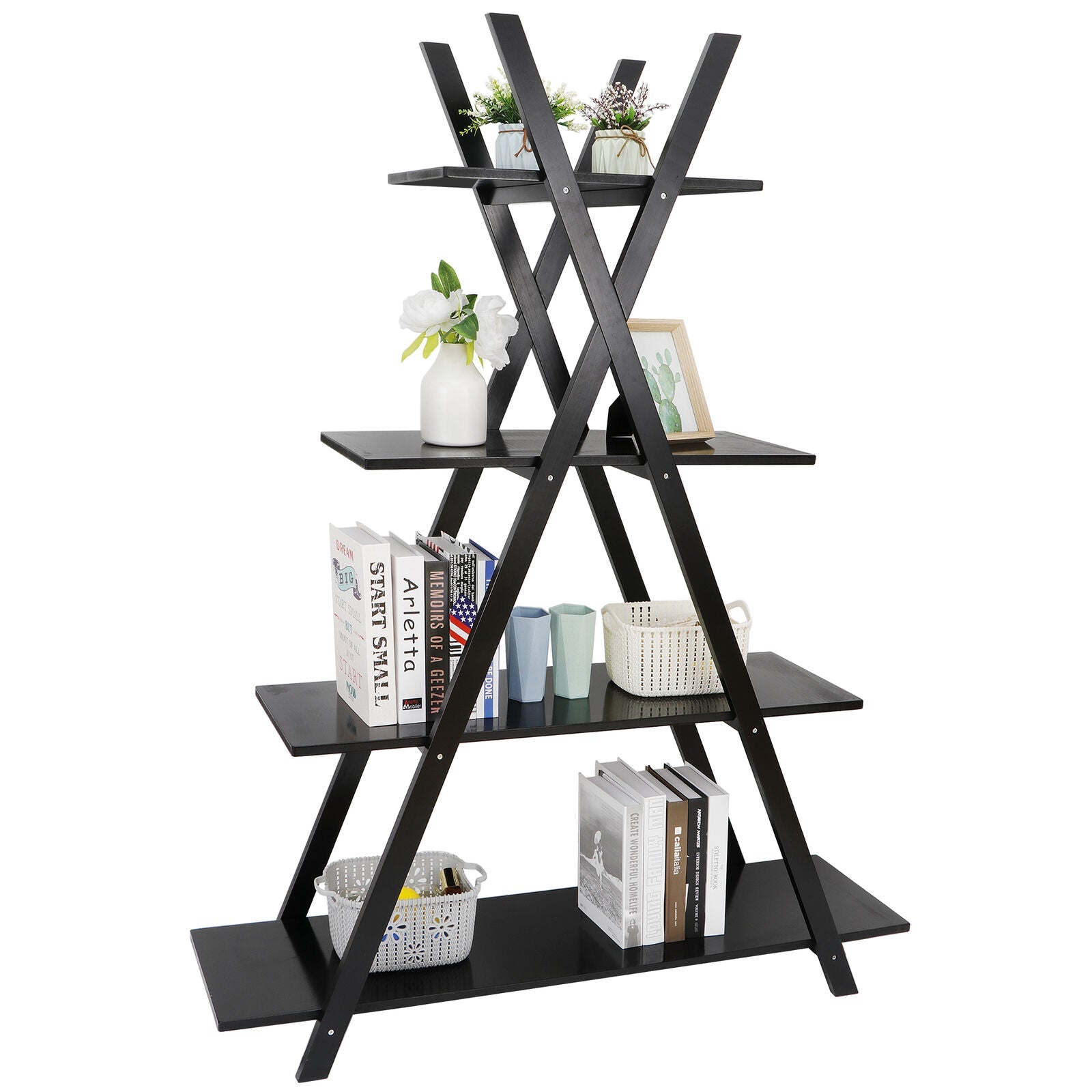 Storage Shelves 4 Tier in Black