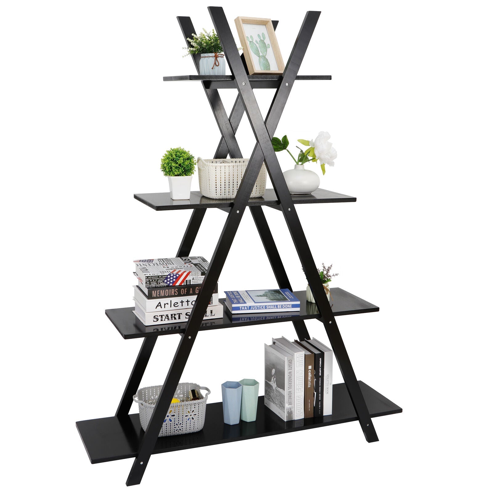 Storage Shelves 4 Tier in Black