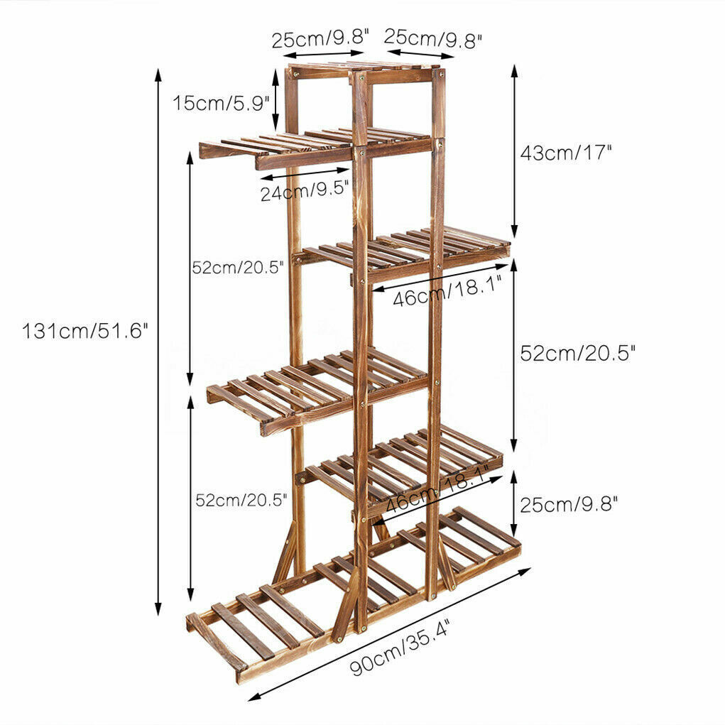 Plant Stand Shelf 6 Tier Large Wood