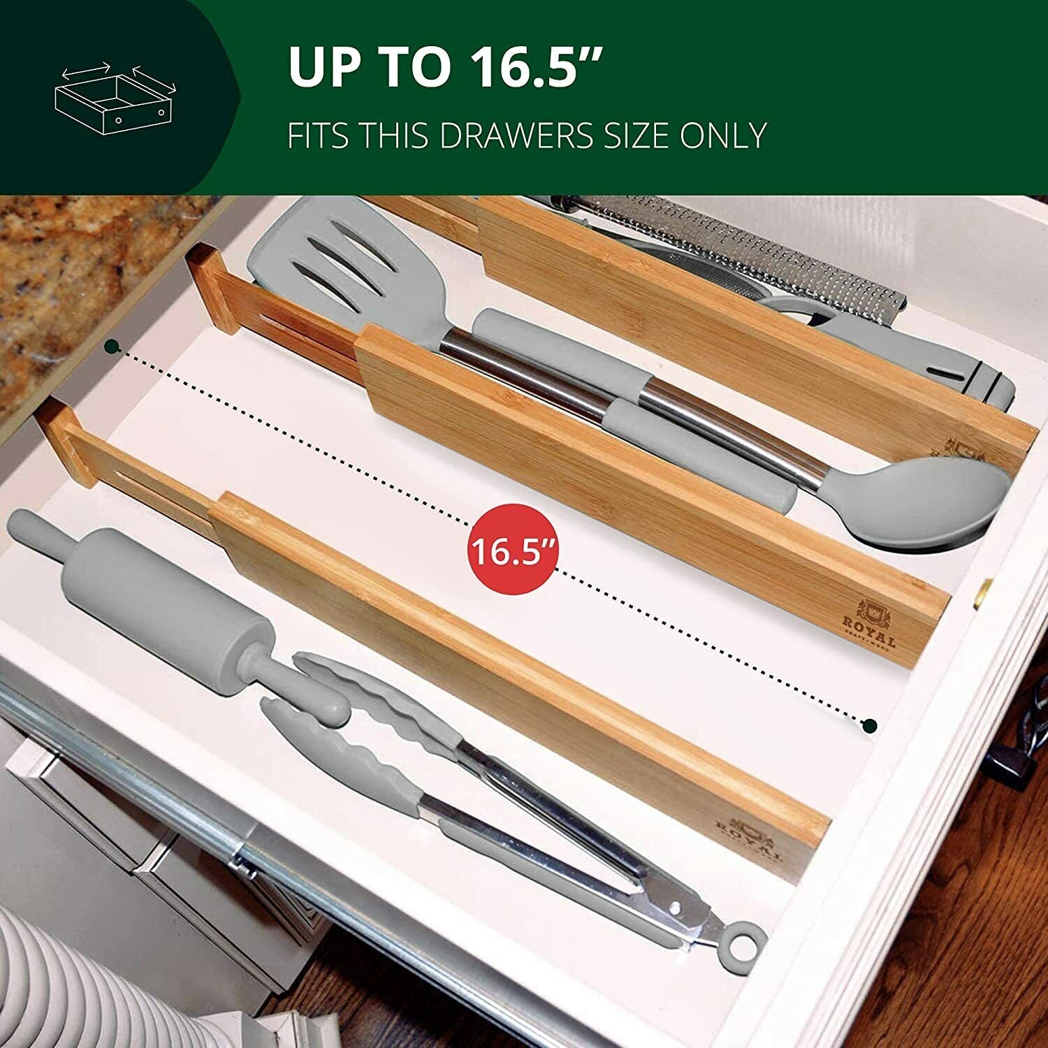 Drawer Dividers Organizers Adjustable 4 Pcs