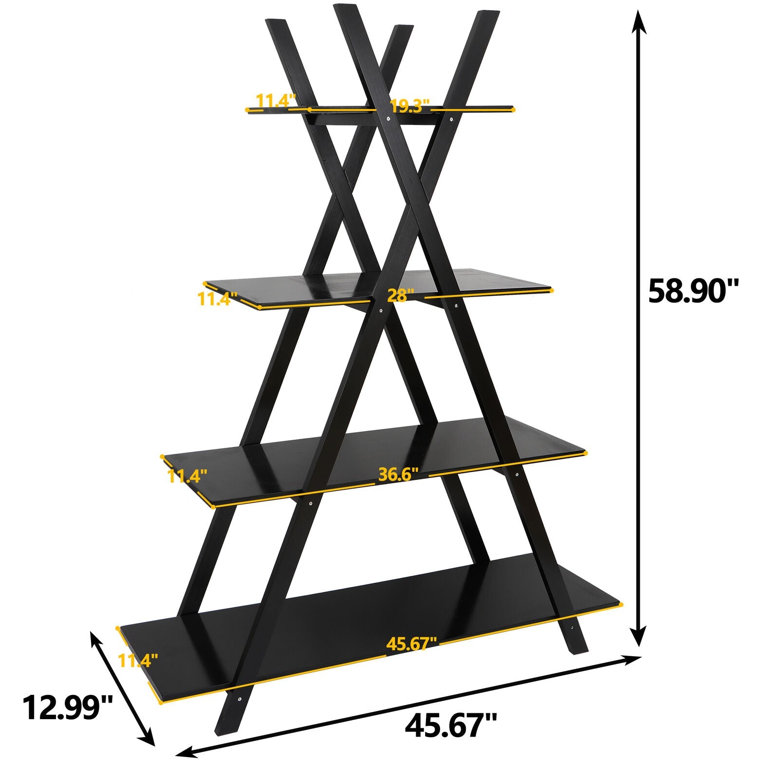 Storage Shelves 4 Tier in Black