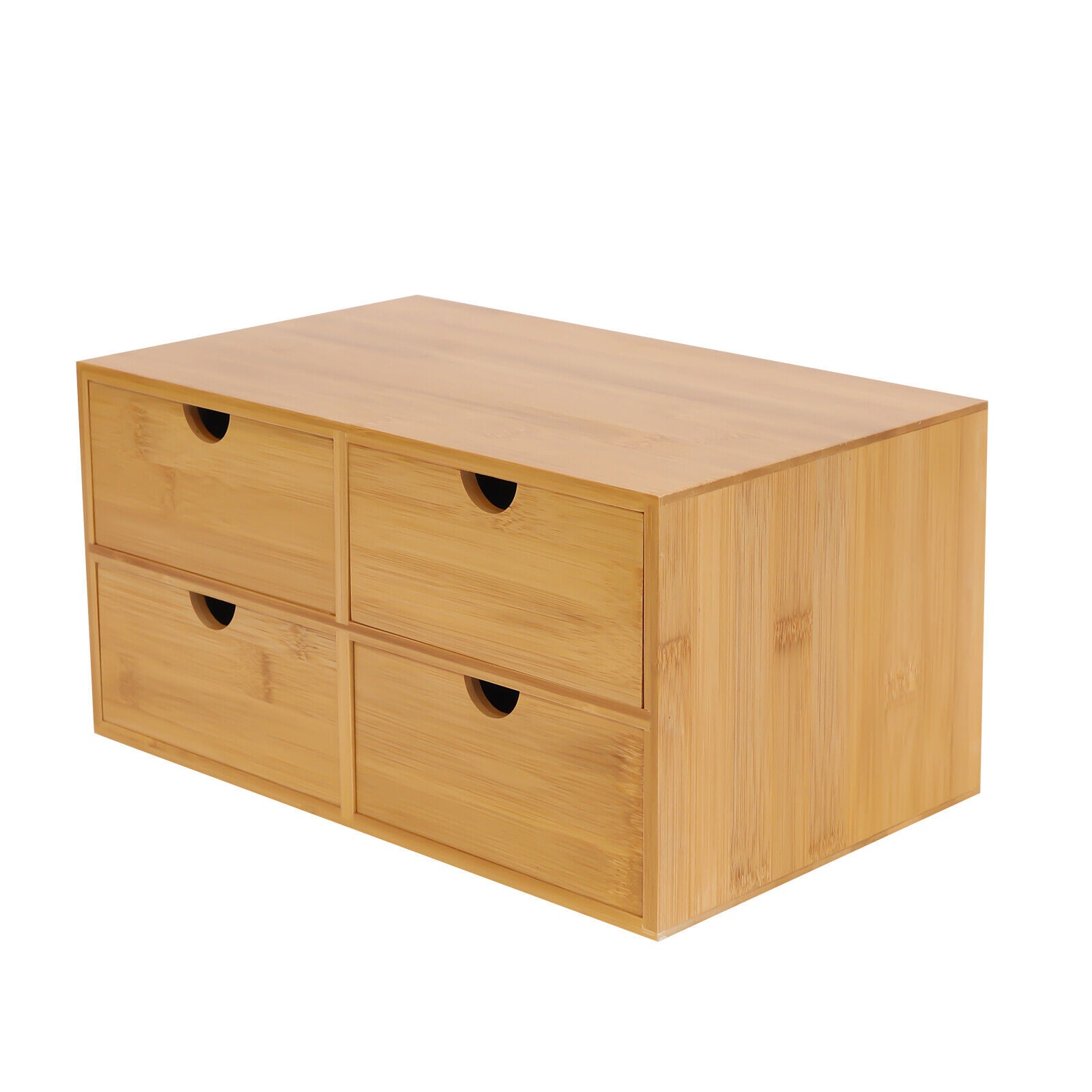 Bamboo Desktop Storage Box with 4 Drawers in Natural Color