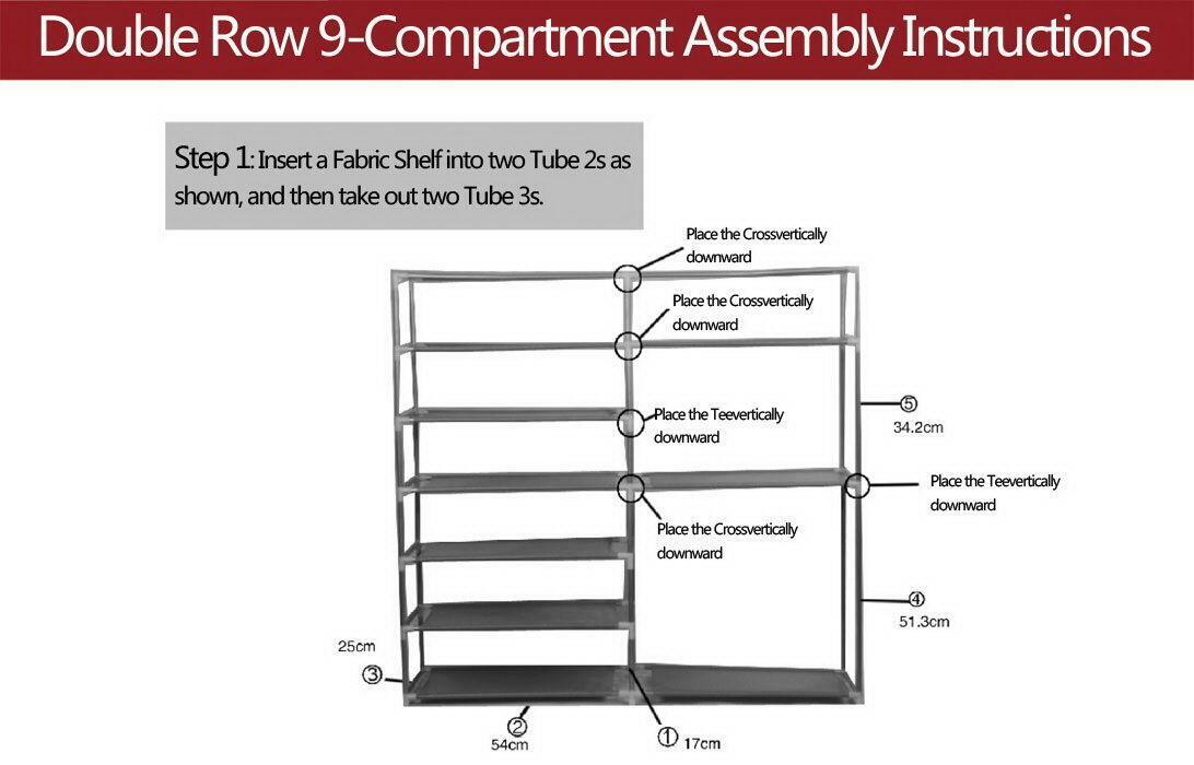 12 Compartment Shoe Cabinet in 44 Inches