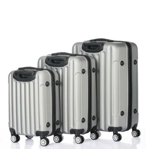 Trolley Spinner Suitcase 3 Pieces Silver Gray