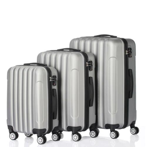 Trolley Spinner Suitcase 3 Pieces Silver Gray