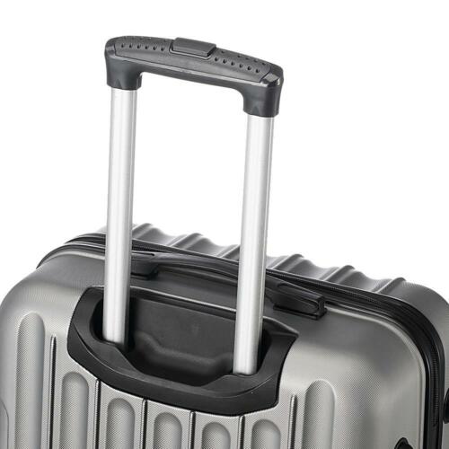 Trolley Spinner Suitcase 3 Pieces Silver Gray