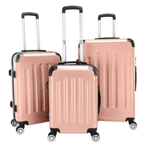 Trolley Spinner Suitcase 3 Pieces Rose Gold