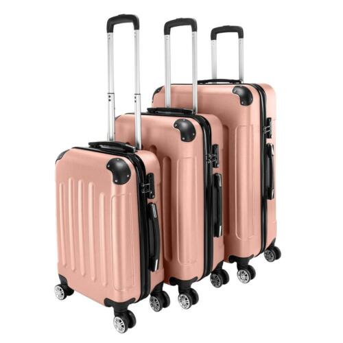 Trolley Spinner Suitcase 3 Pieces Rose Gold